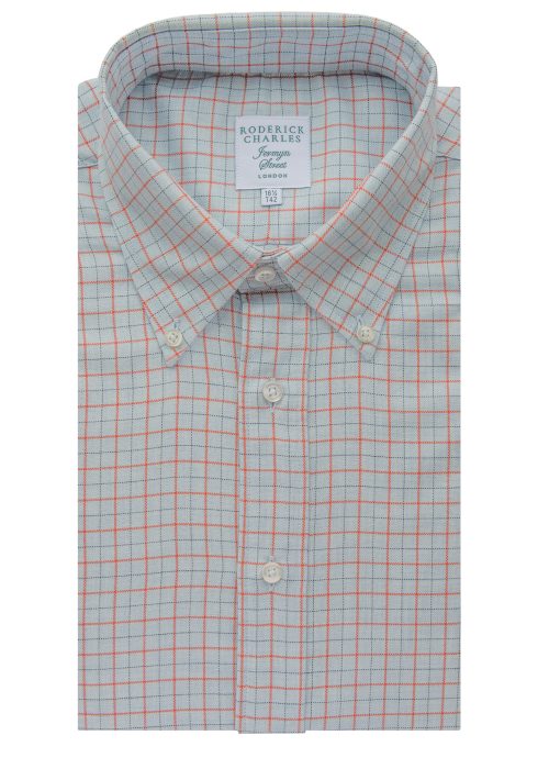 Single Cuff Button Down Blue & Red Check Shirt - 2 for £50
