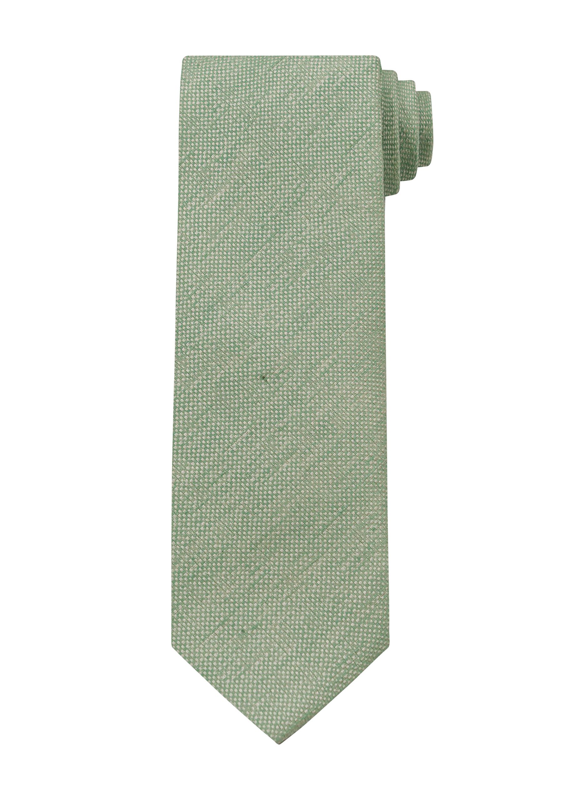 Plain Silk/Linen Green Silk Tie