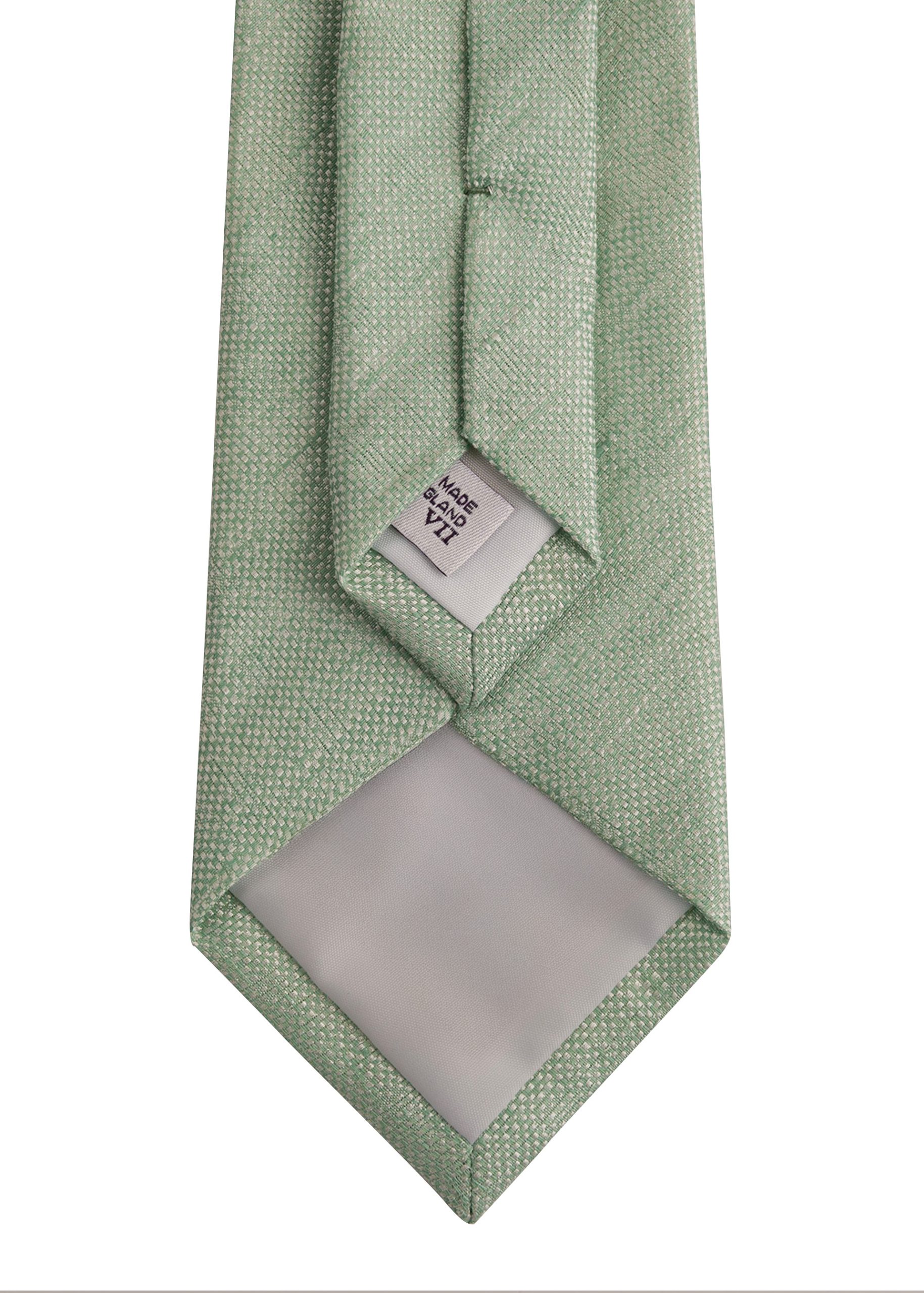 Plain Silk/Linen Green Silk Tie