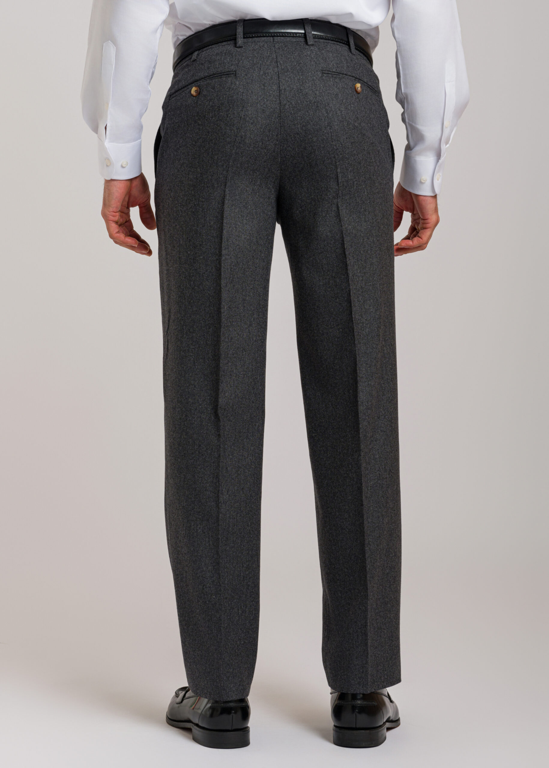 Charcoal Flannel Trousers - Roderick Charles