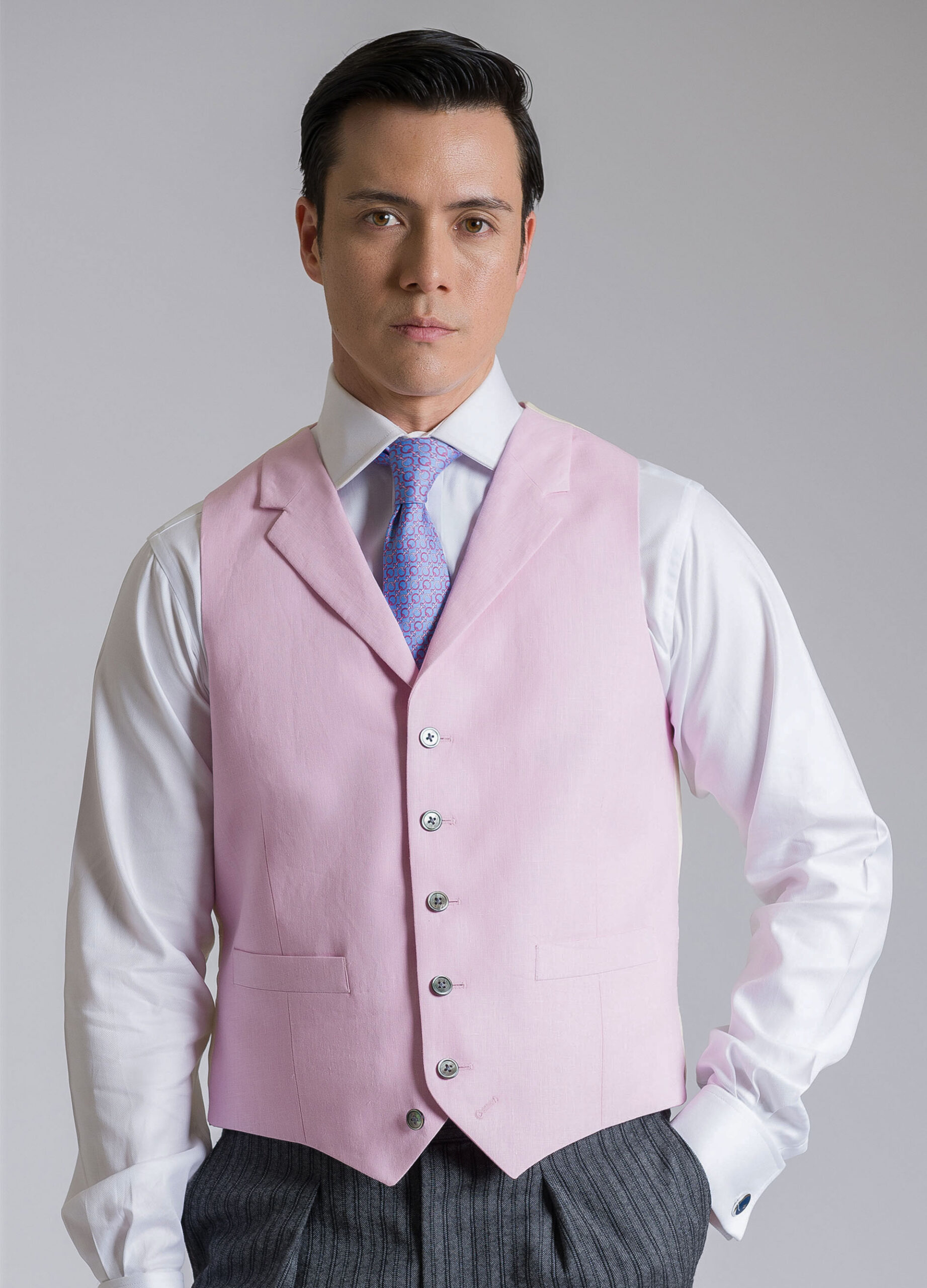 Pink Linen Waistcoat