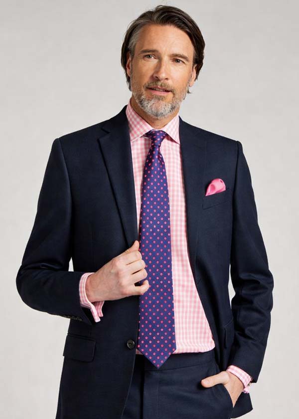 Tailored Fit Navy Birdseye