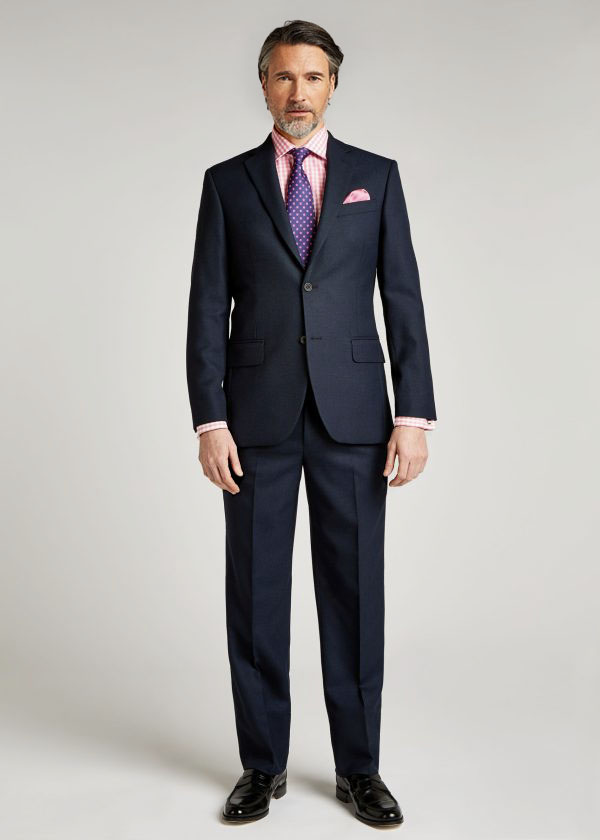 Tailored Fit Navy Birdseye