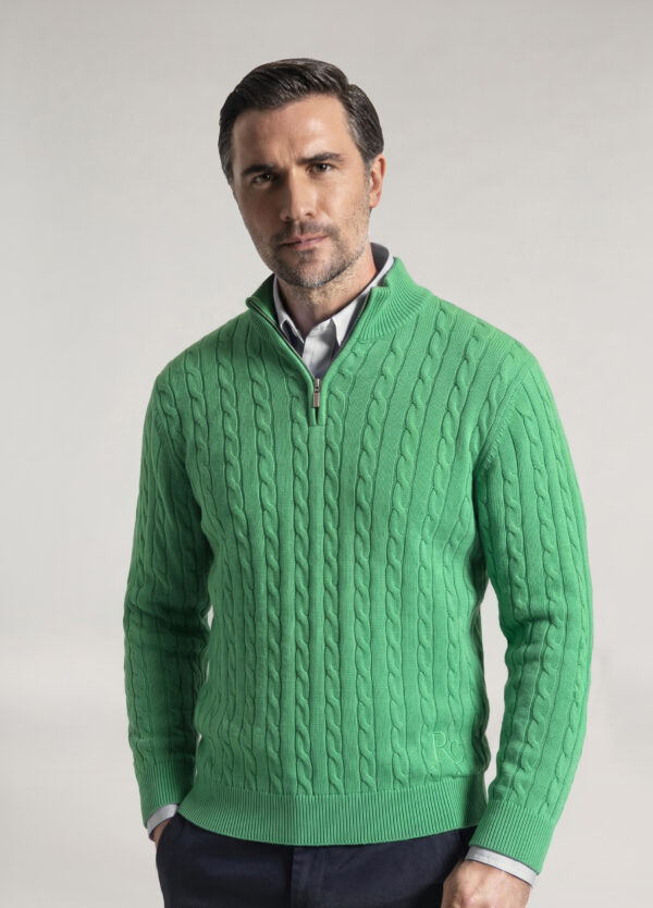 green-quarterzip-cotton-knitwear-smart-casualwear