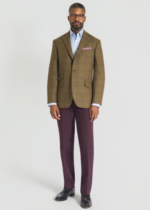 Tan/Burgundy Check Tweed Jacket - New Arrival